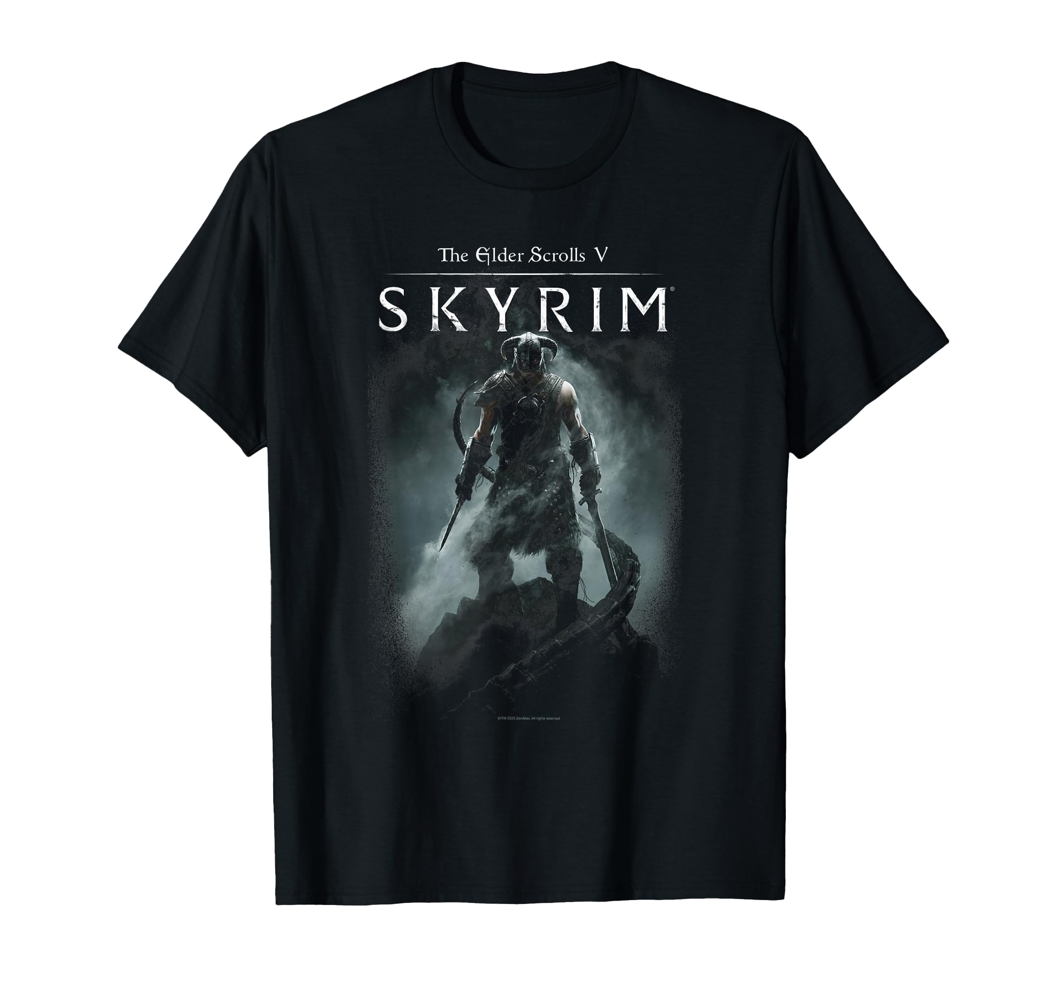 Elder Scrolls Skyrim Dragonborn in Silhouette Video Game T-Shirt