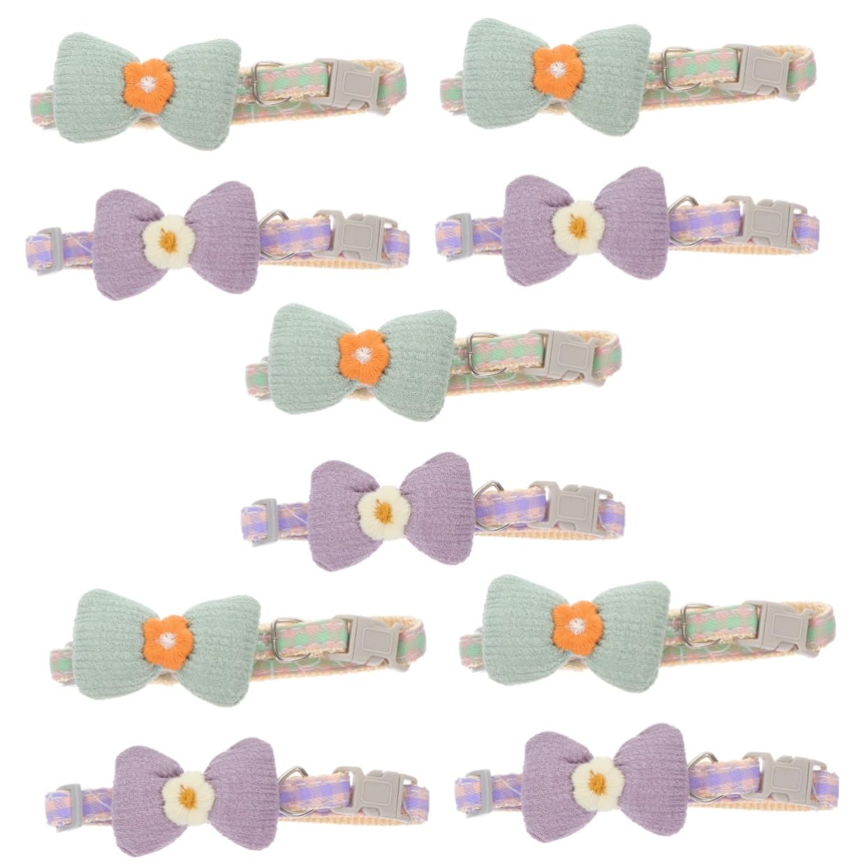 Amosfun 10stücke Verstellbares Katzenhalsband Mit Schleife Dekoratives Haustierhalsband Für Tägliches Tragen Partys Und Besondere Anlässe