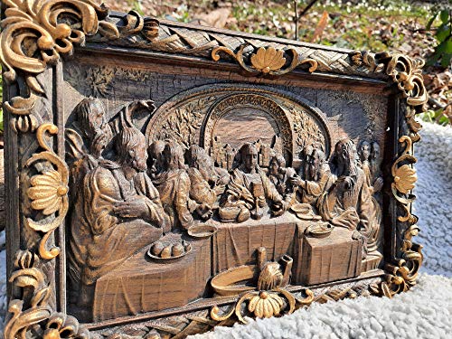 The Last Supper Orthodox Wood Carved Religious Icon Christian Gifts Wedding Anniversary Gifts Housewarming Gifts Wall Hanging Art Work #TOP2