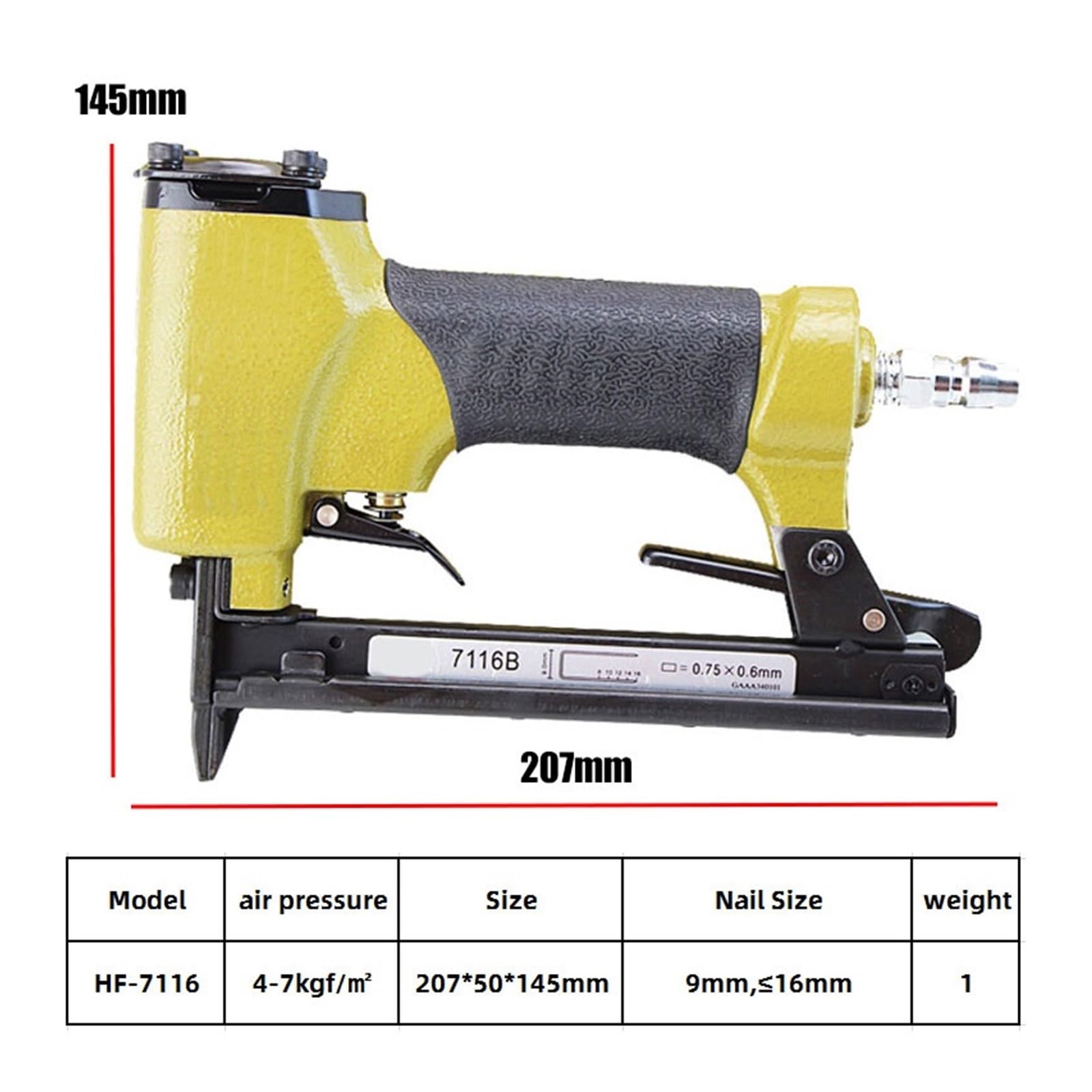 Oil-Free Pneumatic Staple Gun Pneumatic Air Nailer Gun 7116b U Shape Nail Gun Tool Nailing Stapler Furniture