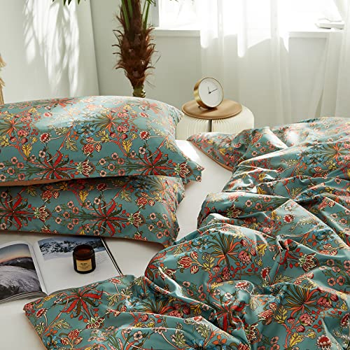 Ikawaapurry Comforter Set For Queen Size Bed Farmhouse Boho Bedding Sets Fluffy Lightweight Flowers Plants All Season 3 Pcs Comforter With 2 Pillow Shames #TOP4