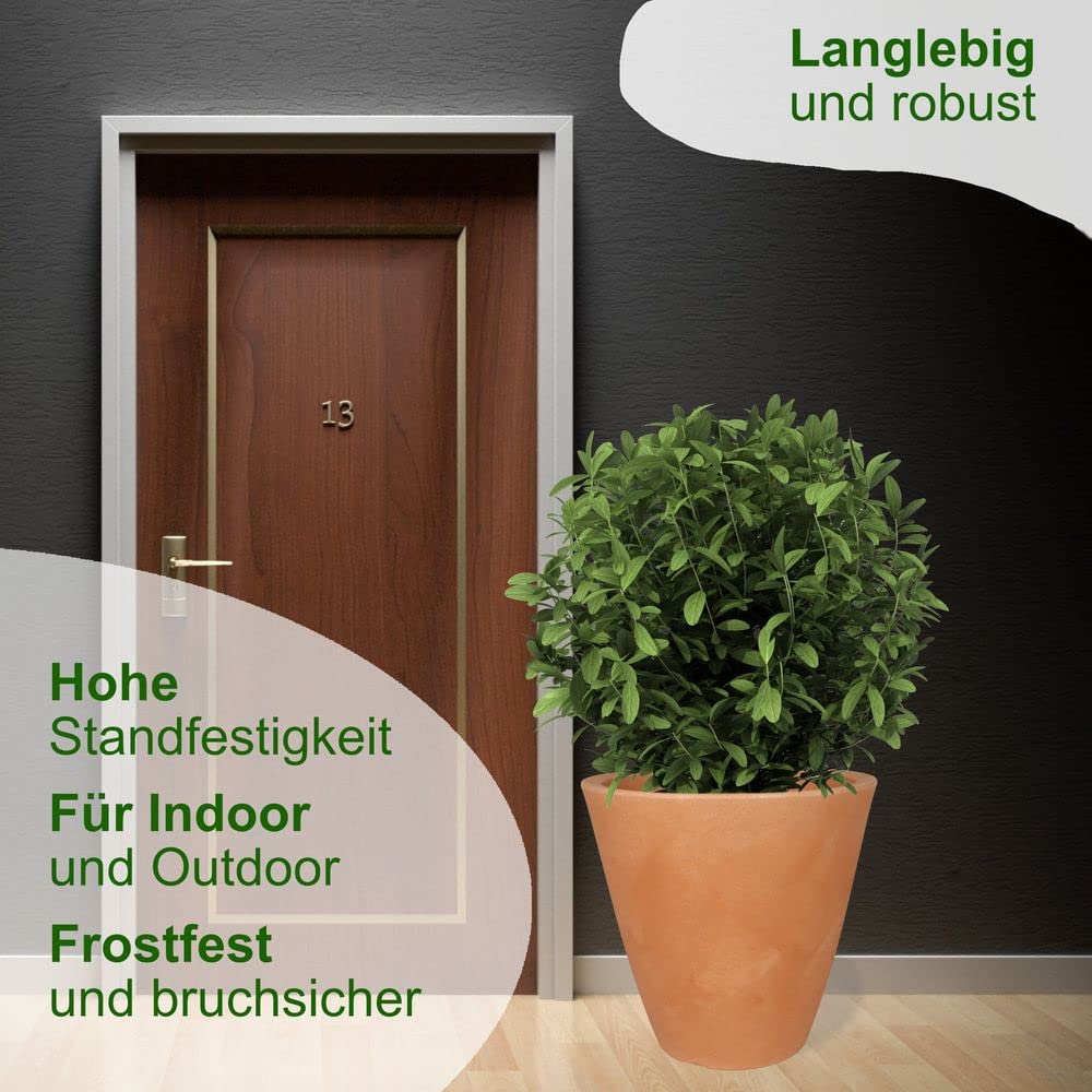 MePla Hochkübel Orvieto - runder Pflanzkübel - wetterfestes Pflanzgefäß - UV-beständiger Blumenkübel - Pflanzentopf - Kübel - ø50 H49 - anthrazit