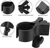 Vista 4 de 2 soportes de clip de micrófono grandes, abrazadera de micrófono ajustable para micrófonos con rango de diámetro exterior de 1.26 a 2.36 pulgadas
