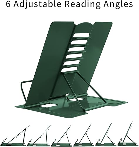 Miniatura 3 de MSDADA Book Stand Metal Reading Rest Book Holder Adjustable Cookbook Documents Holder Portable Sturdy Bookstands for Recipes Textbooks Tablet Music