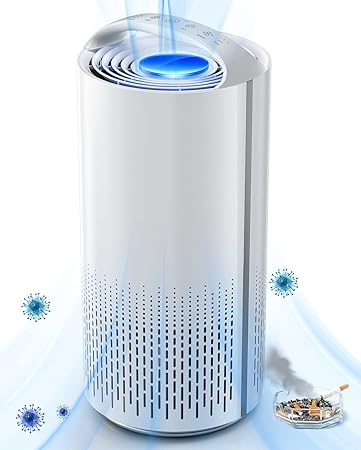Air Purifiers for Home Large Room,H10 True HEPA Air Filter, Air Cleaner Smart Control with Auto Sensor Night Light, 5-in-1 System with Memory Function, for Home Office Bedroom - White