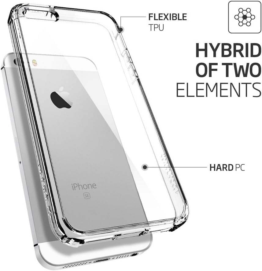 Spigen Ultra Hybrid Designed for Apple iPhone 5S (2013) / Designed for iPhone 5 Case (2012) - Crystal Clear