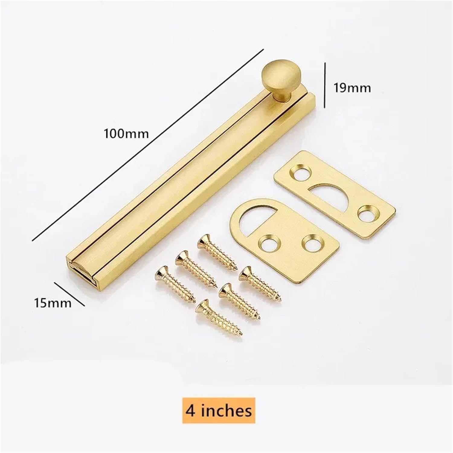 Door Surface Bolt Latch 3 Sets Hardware: Vertical & Horizontal Installation Safe Closure
