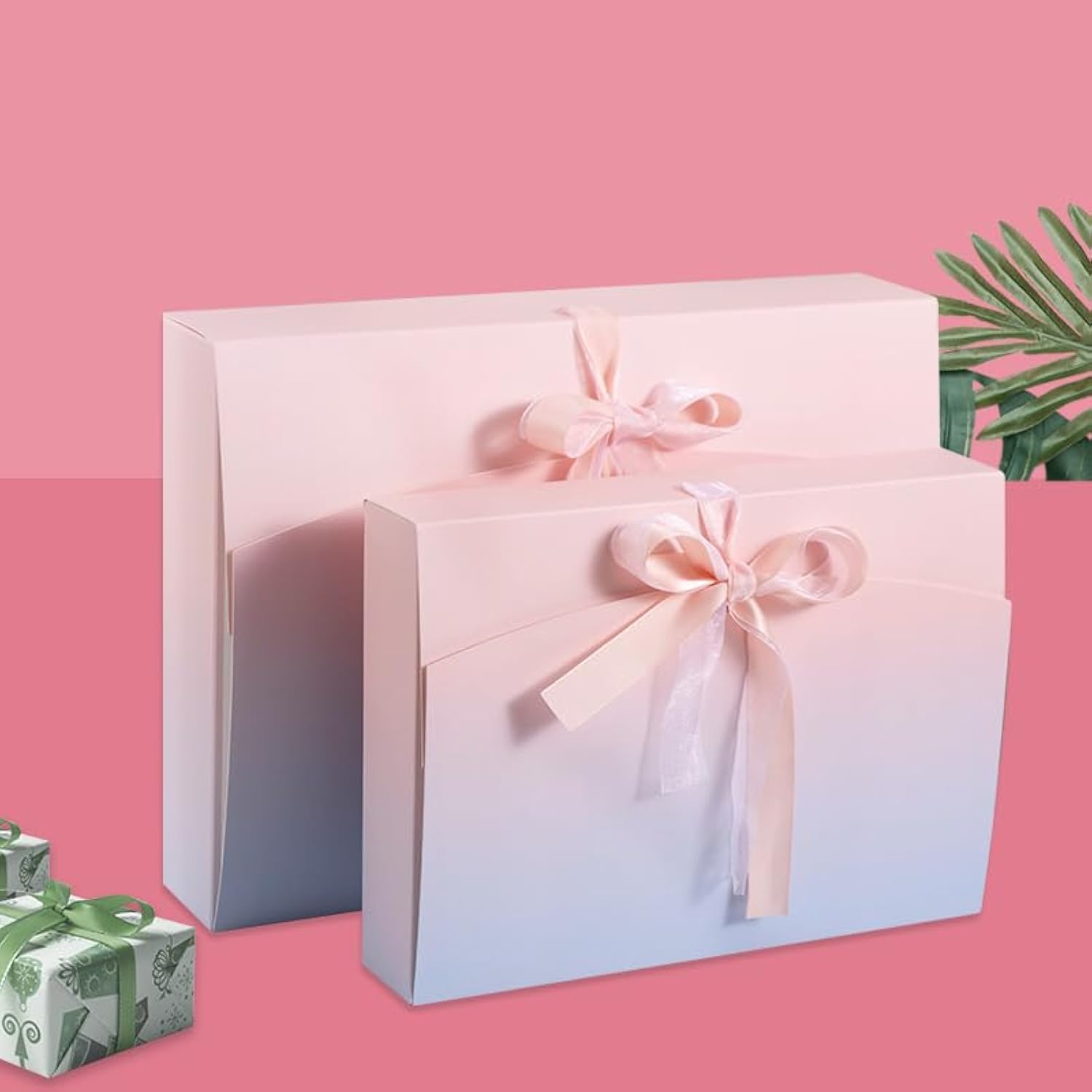 Pack Of 2 - Gradient Pink & Blue Gift Box - Small 27X19.5X5Cm Multicolour