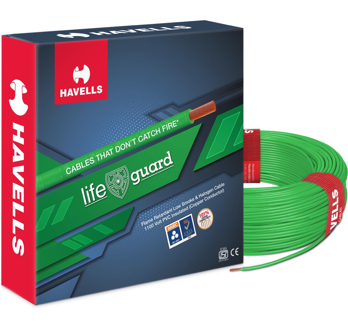 Havells Lifeguard Cable WHFFFNGL11X07 1 sq mm Wire (Green)-image-15