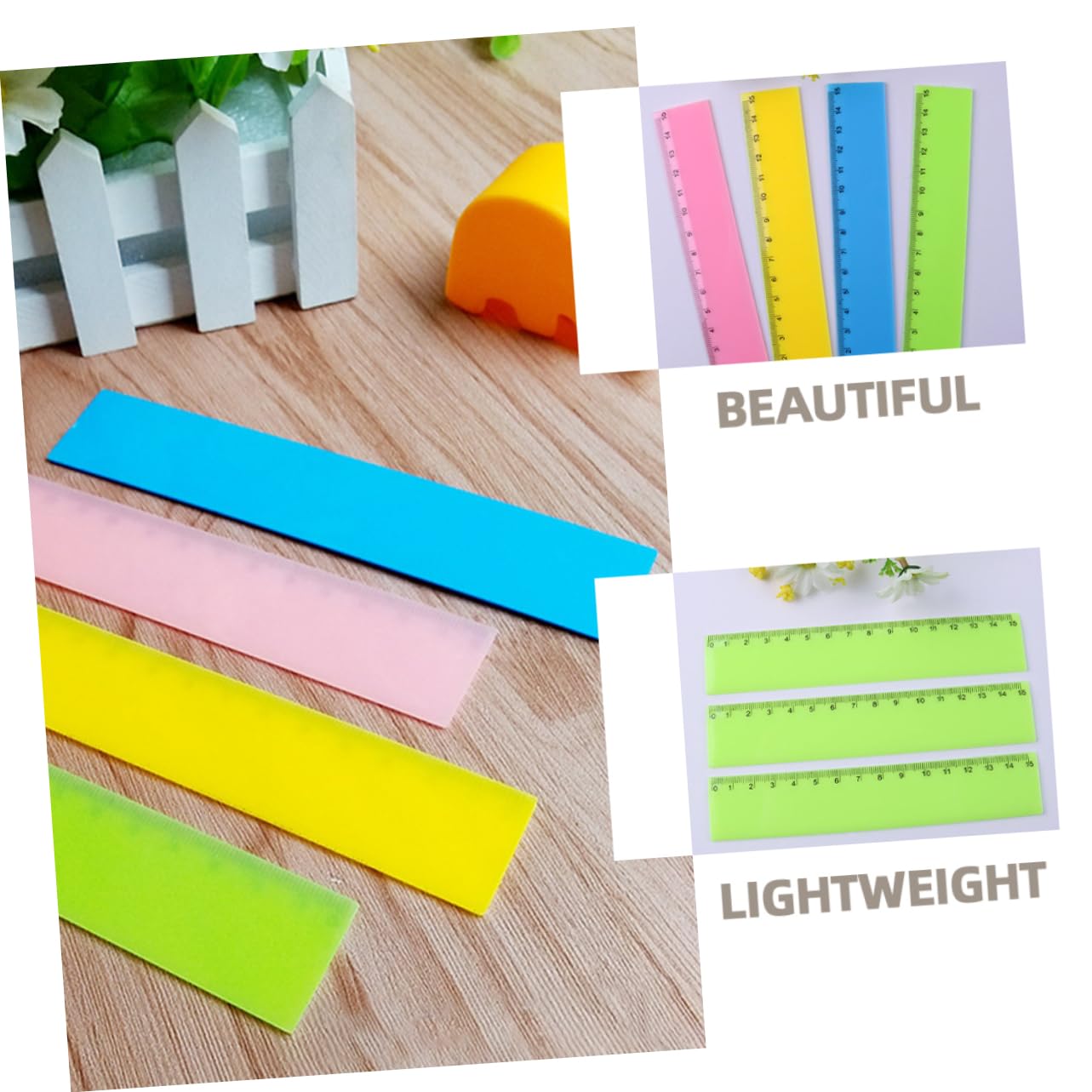 Uonlytech 5 Set Righello Colorato Governate Sovrani Portatili Sovrano Trasparente Sovrano Studente Righelli Colorati Degli Studenti Governante Della Scuola Plastica 25 Pezzi * 5