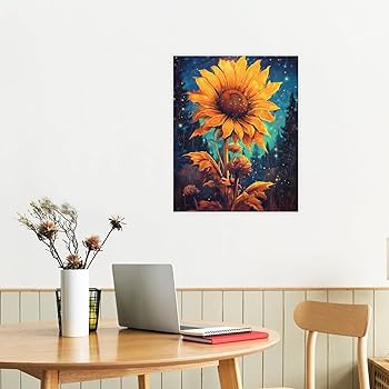 【インテリアアート】花　フラワー　ひまわり　 インテリア　絵画　BAEZ3 5208m-1.jpg