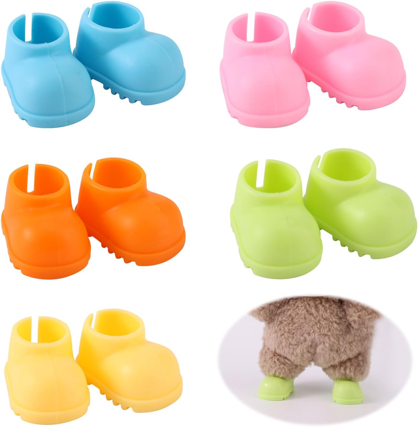 5 Pairs Mini Doll Shoes, Plastic Colorful Cute Tiny Shoes Premium Fashion Outfit Accessories Replacement Suitable for 17cm Doll (No Included)