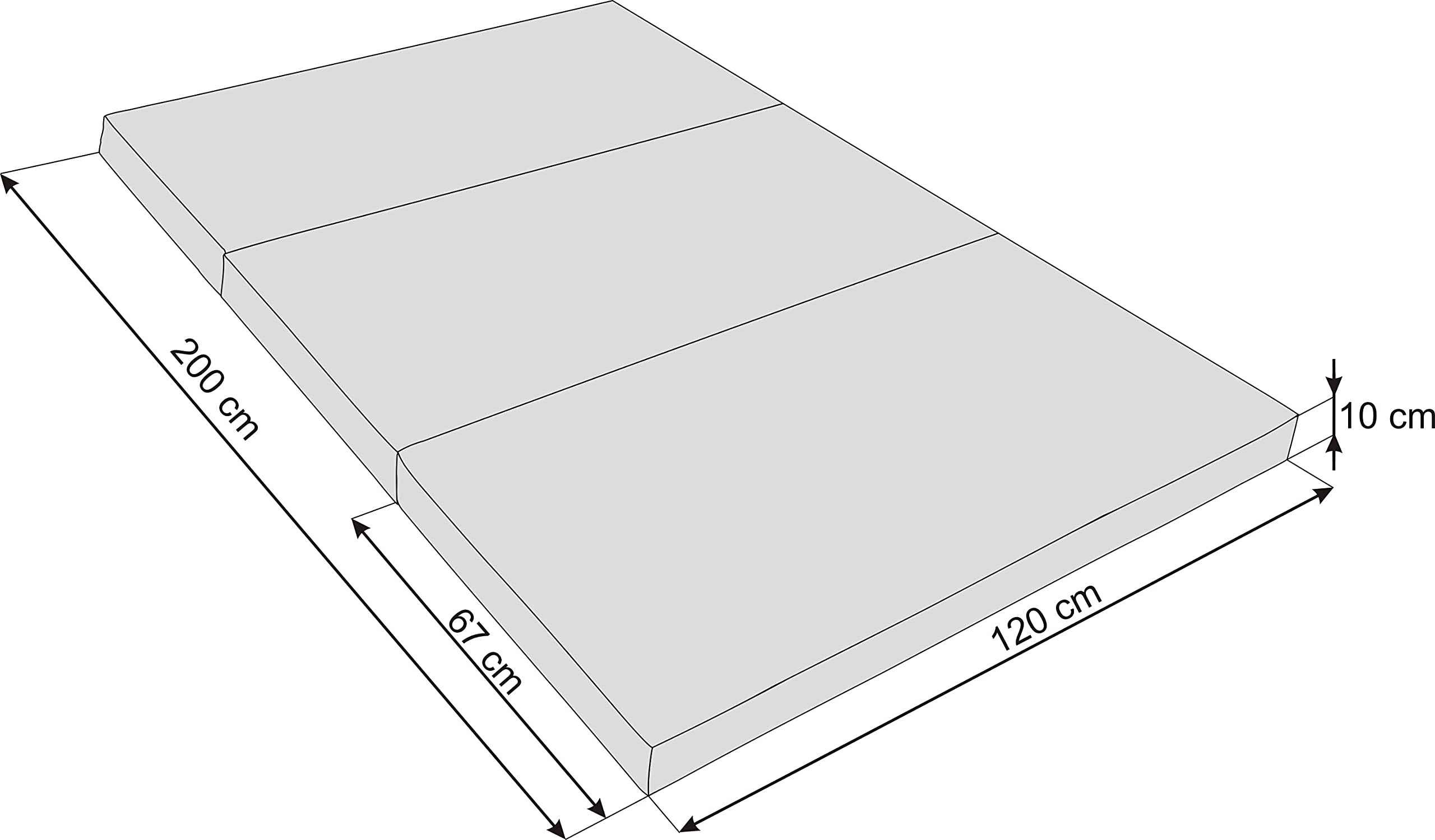 Materac treningowy, składany materac, materac dla gości, materac kempingowy, do sypialni, powierzchnia do leżenia, materac plażowy, 200 x 120 cm, czerwony