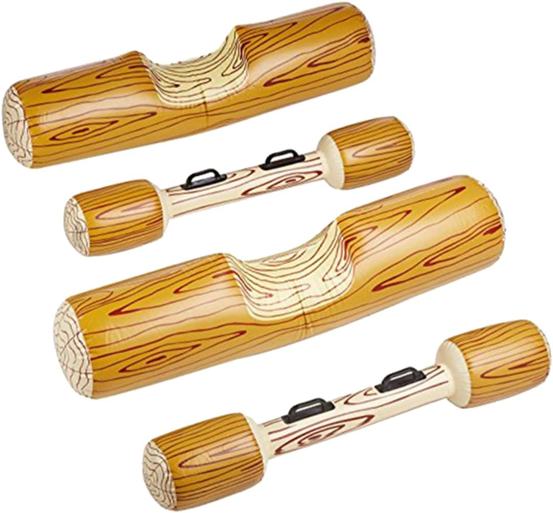 Sosoport 4pcs Inflatable Wooden Stick Shape Pool for Outdoor Swimming Beach Parties and Relaxation with Double Leak Protection for Fun