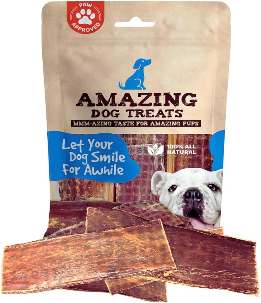 Amazing Dog Treats - Beef Esophagus Jerky for Dogs (5-6 Inch - 50 Pc/Pack) - Gullet Dog Chews