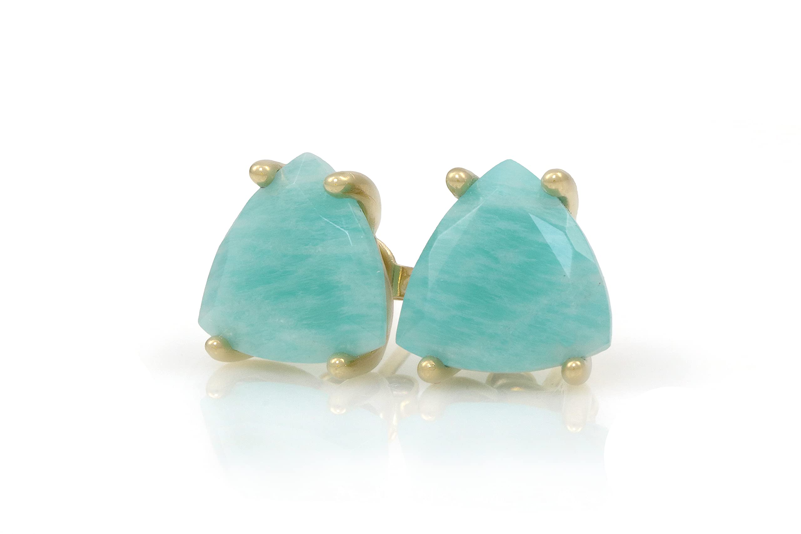 Orecchini di Amazzonite Blu - Orecchini Casuale per le Donne Tutti i Giorni - Gemma Naturale Orecchini Post, Orecchini di Cristallo, Orecchini Gioielli Moda - Materiale Personalizzabile