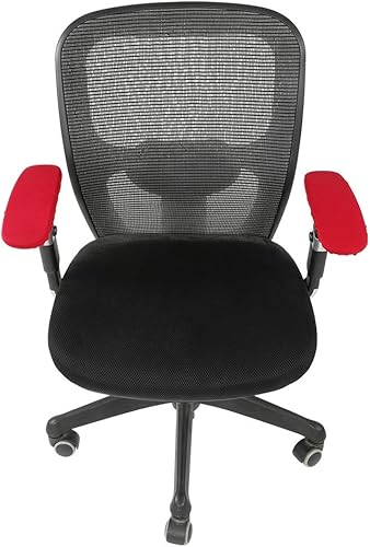Miniatura 8 de Zerodis Juego de 2 fundas elásticas para reposabrazos para sillas de oficina, fundas elásticas para sillas de computadora (rojo vino)