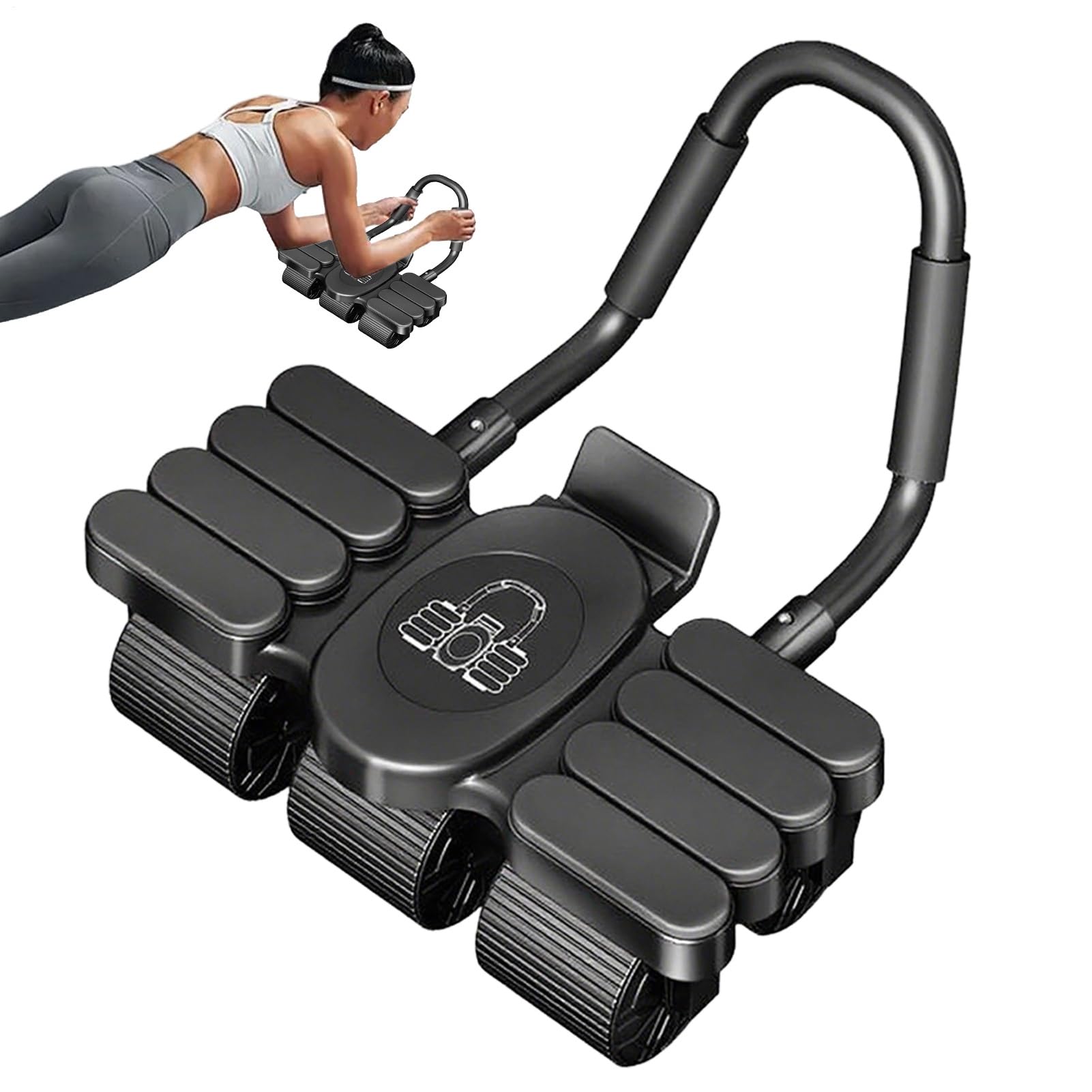 Ab Wheel Roller z automatycznym cofaniem, 6-kołowy trener mięśni brzucha