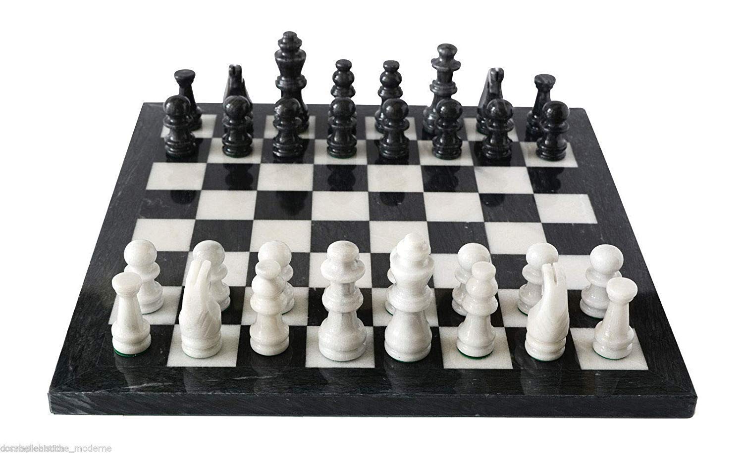 Czarny Marmur szachownica Majów i Biały z Szachami White Black Marble Chessboard 30x30