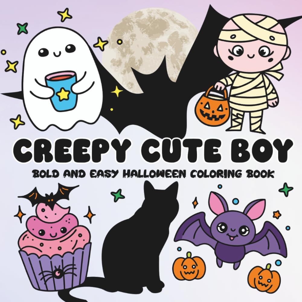 Creepy Cute Boy: Bold And Easy Halloween Coloring Book (Bold Boys Coloring Adventures)