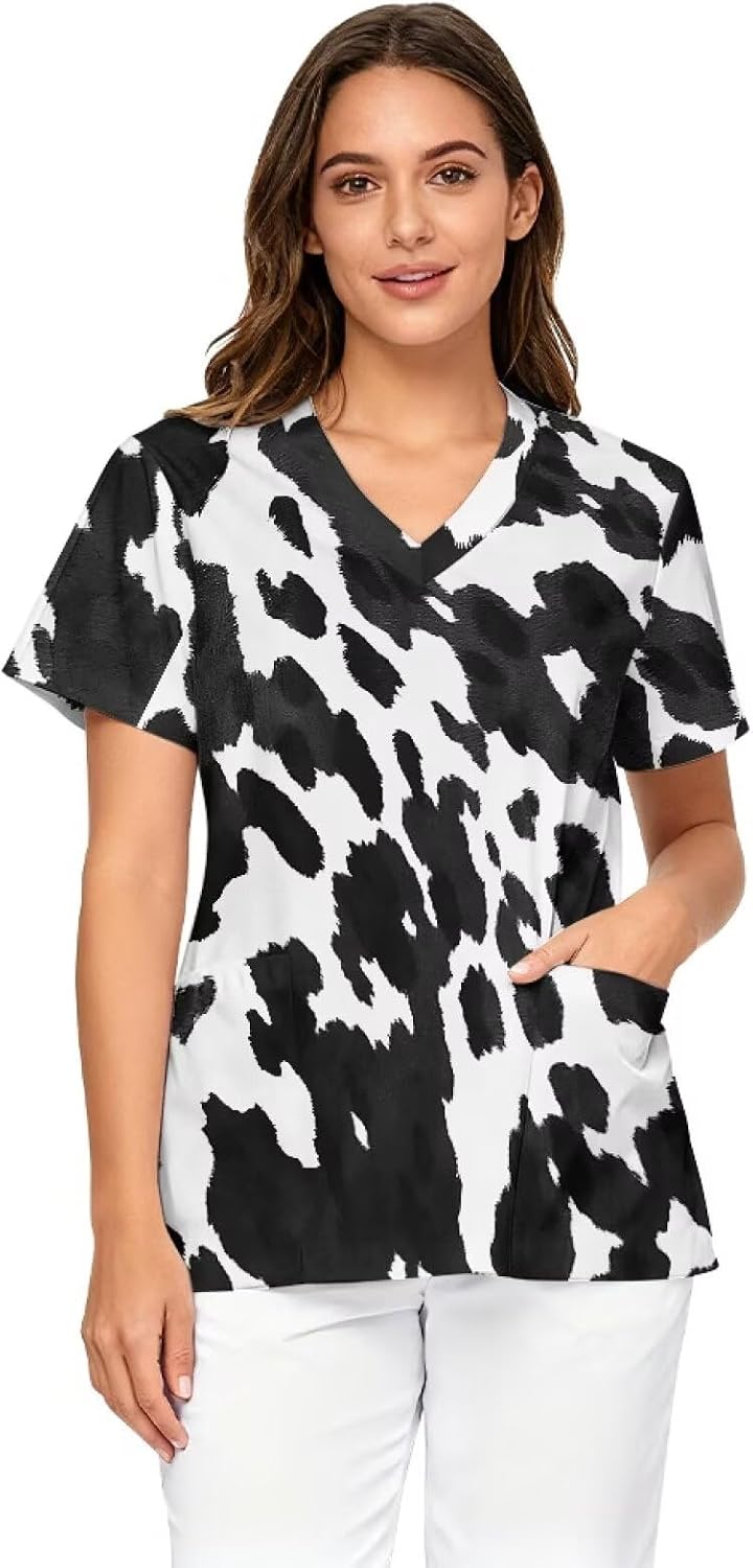Nurse Dress Uniform for Women Classic Scrub V-Neck with Pockets Comfortable & Durable Healthcare Work Dress