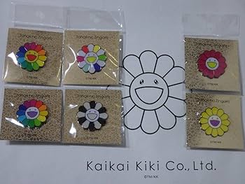 村上隆　ピンズ　4種セット　フラワー Amazon.co.jp: 村上隆 カイカイキキ お花 レインボー ブラック