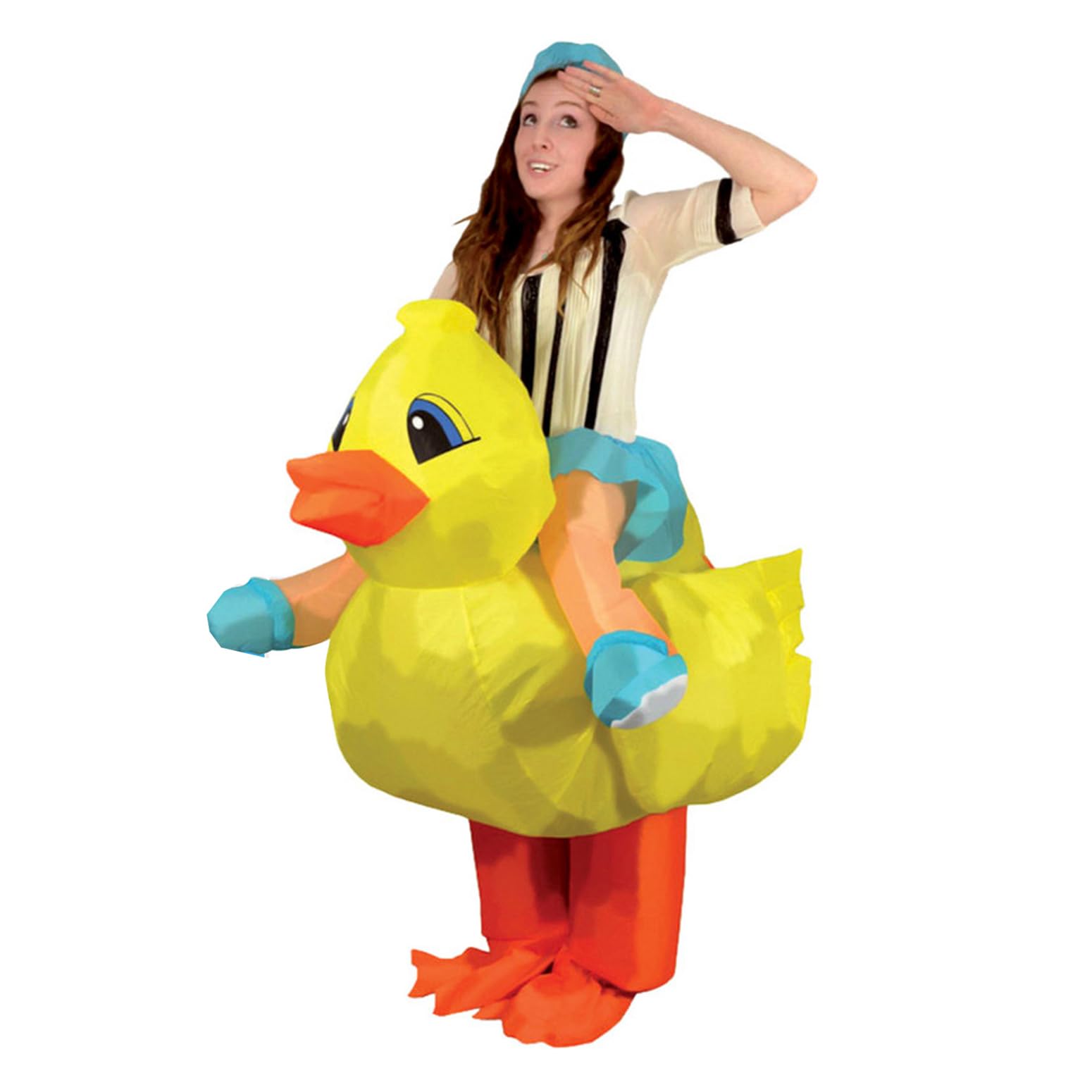 AirSuit® Disfraz de pato inflable | Traje inflable peculiar | Tamaño adulto | Poliéster Cómodo | Resistente | Sistema de inflación incluido | OriginalCup®