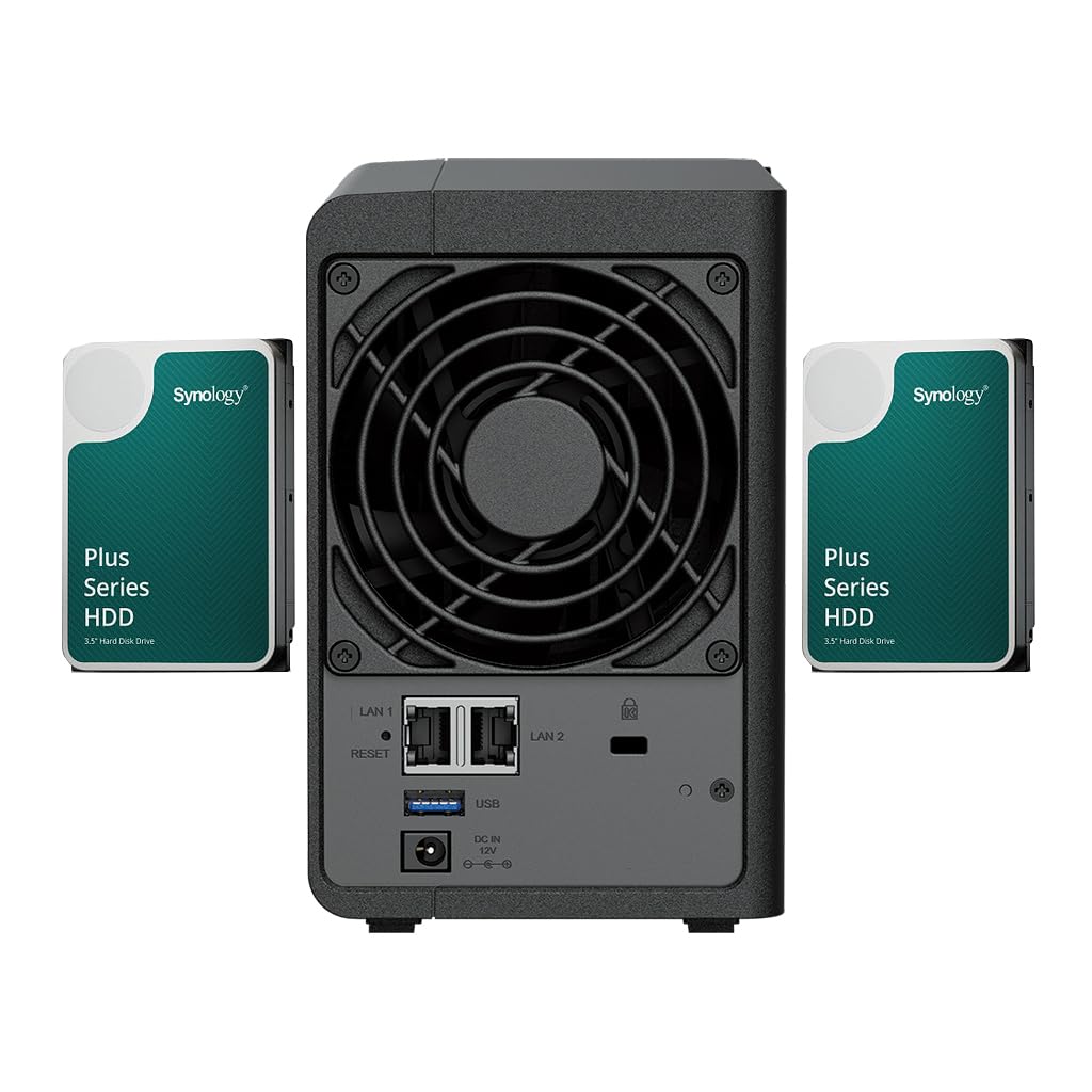 Bundle NAS Synology DS224+ 2Go avec 2 disques Synology 4To HAT3300, Non assemblé