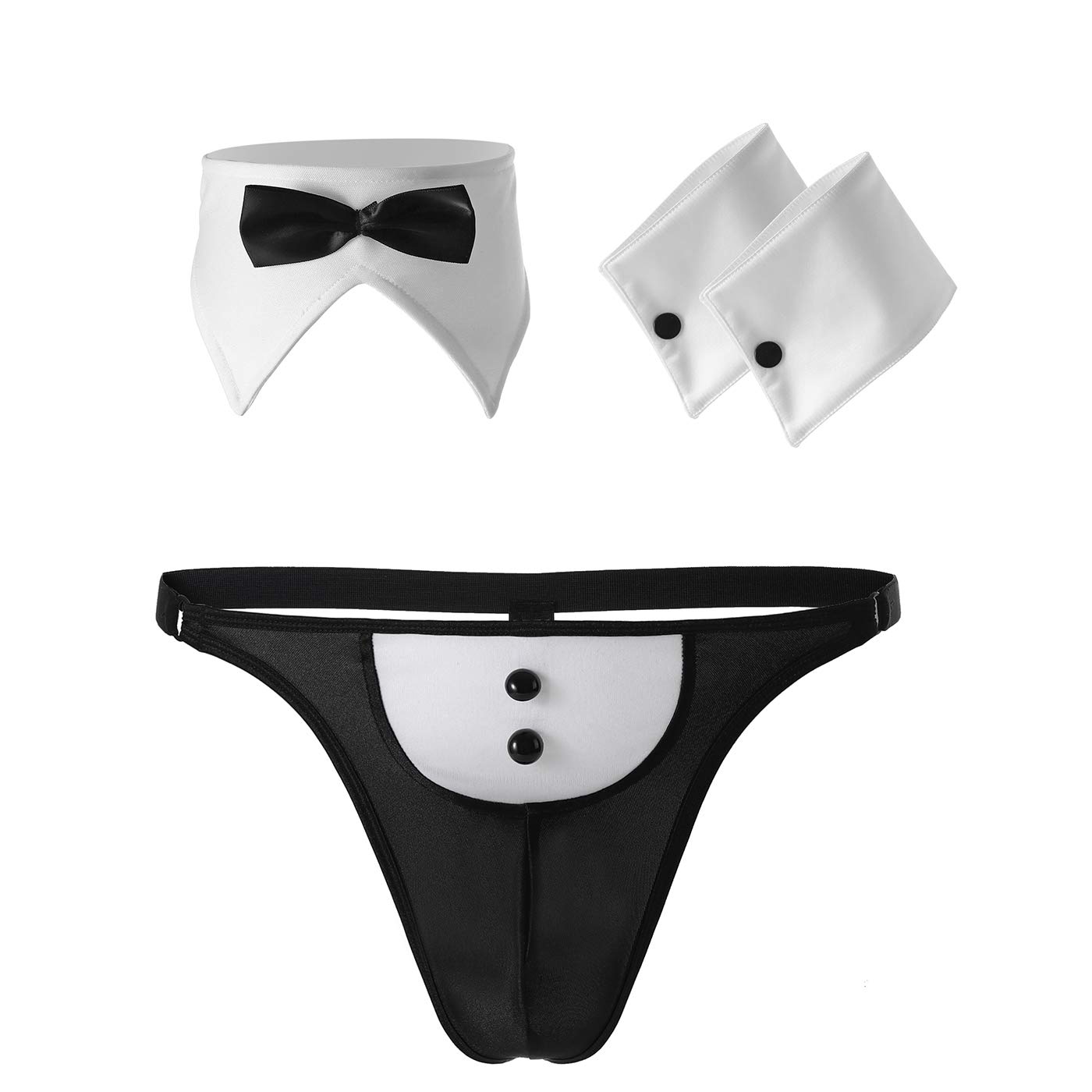 Mens Butler Lingerie Underwear Waiter Gentleman Costume Cosplay Outfits