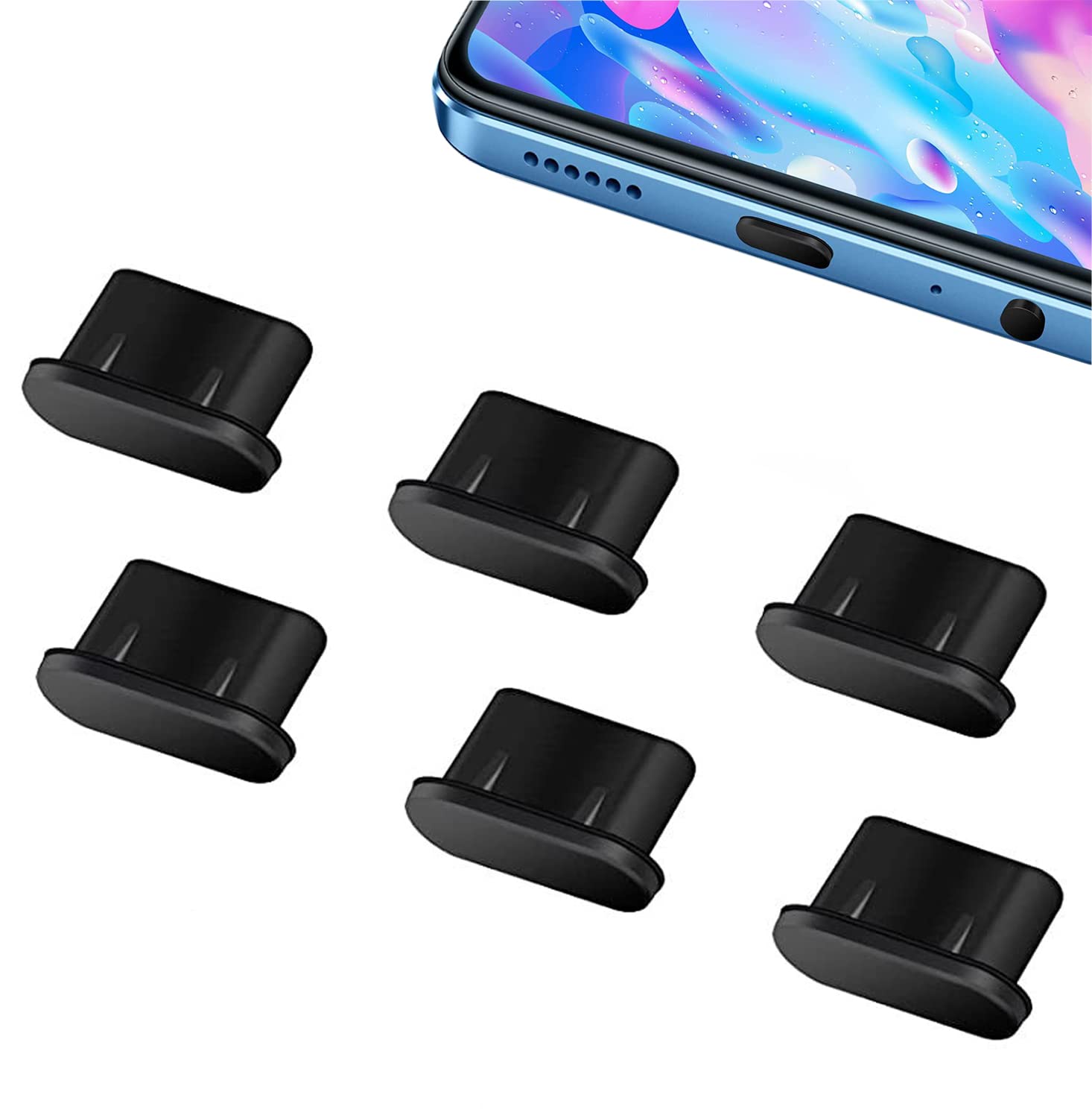 20 Pezzi Tappi Antipolvere USB C, Tipo C Porta Ricarica, Con 10 Cordino Ad Anello, Type C Port Dust Caps, Compatibile Con La Maggior Parte Degli