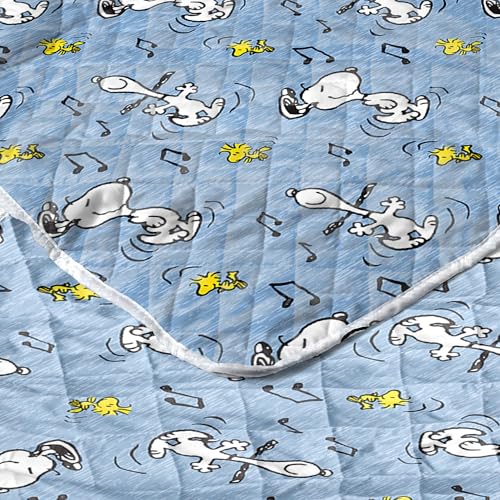 Image of Northwest Peanuts Friends Happy Dance Quilted Throw Blanket 60x80 inches