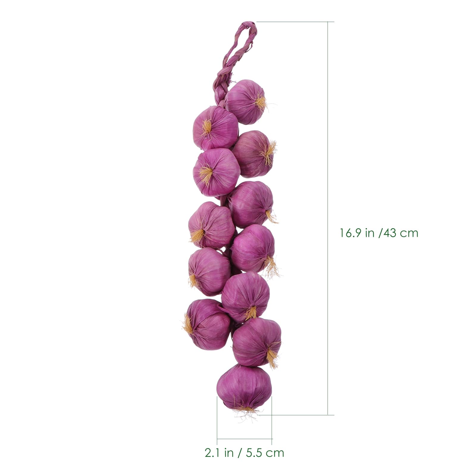 Garneck Garlic Bulb 2Pcs Artificial Garlic String Lifelike Fake Garlic Foam Vegetables Hanging Rope Photography Props for Home Party Wall Decoration White Purple Garlic House
