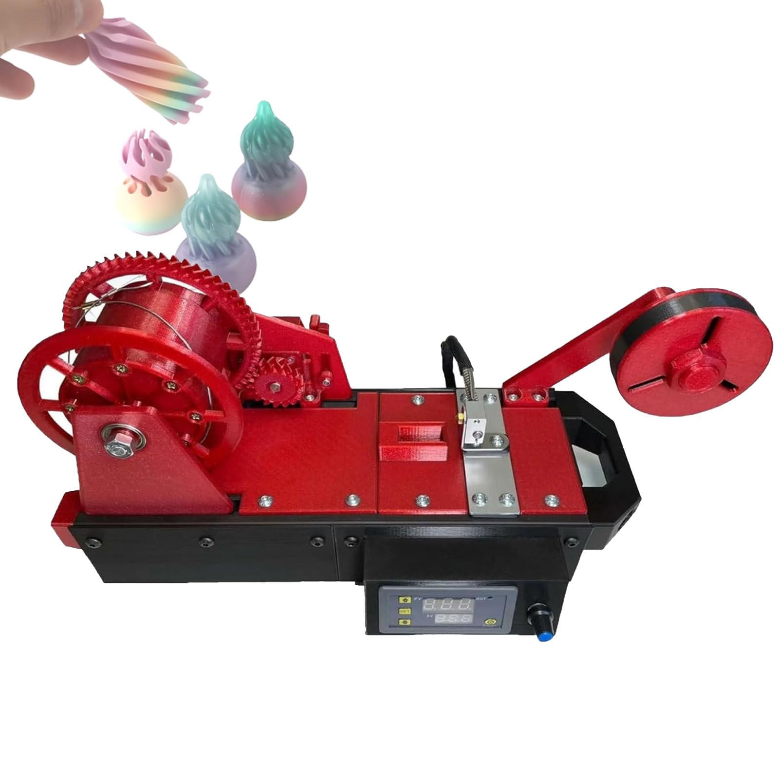 Stacjonarna maszyna do produkcji filamentu, ekstruder do drukarki 3D, filament z butelek plastikowych, recykler butelek PET dla rodzin (Red)