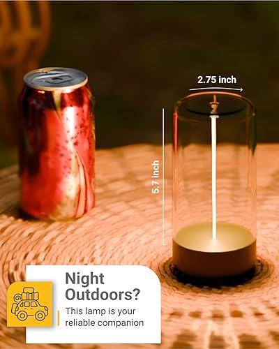 Miniatura 6 de Sunco - Lámpara de mesa con filamento magnético, recargable, minimalista, flexible, LED, lámpara de campamento, regulable, inalámbrica, 1 W, 55