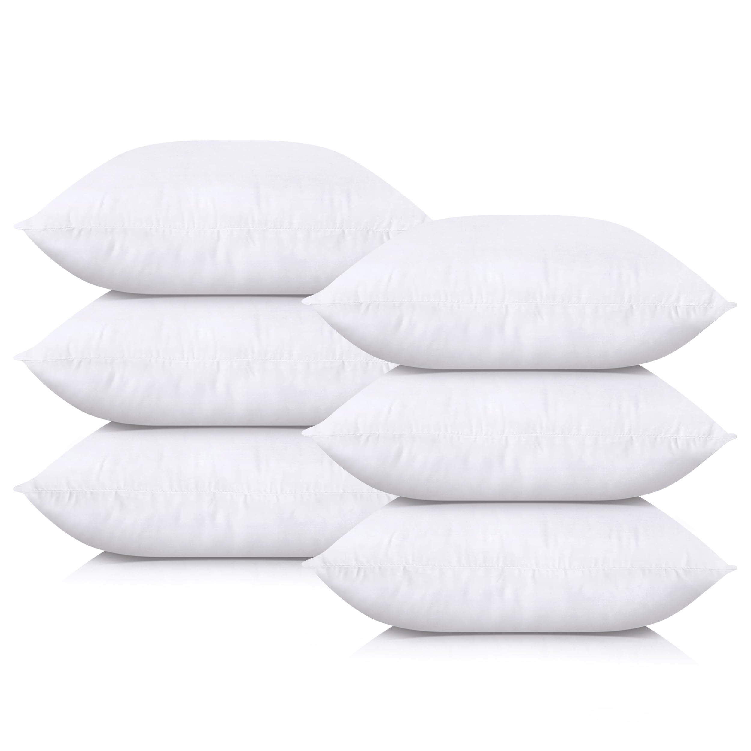 Utopia Bedding Throw Pillows (Set of 6, White), 16 x 16 Inches Pillows for Sofa, Bed and Couch Decorative Stuffer Pillow