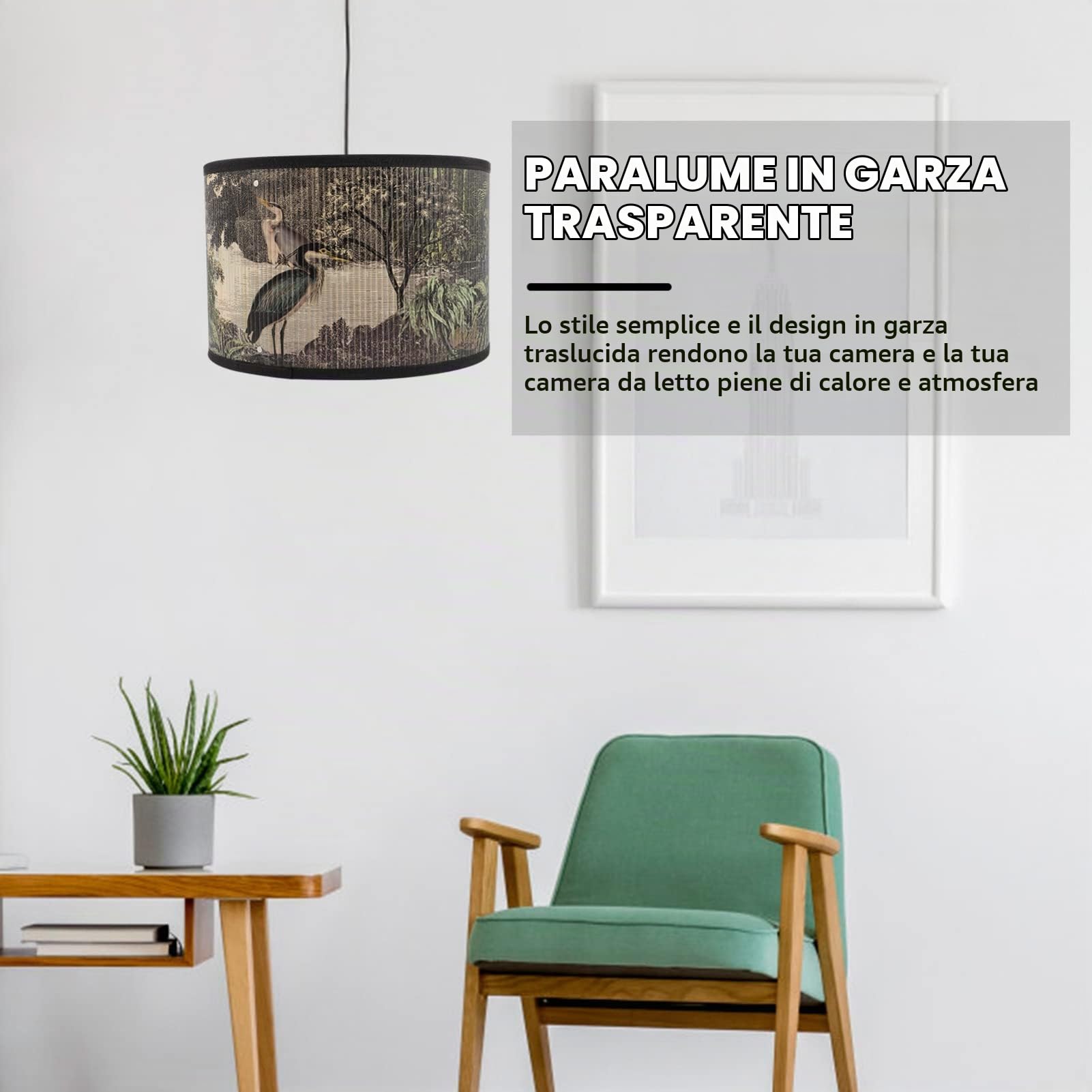 Uonlytech Paralume Retro Vintage Lampada a Sospensione Paralume Tamburo Per Lampadario Pendente Copertura Luce Soffitto Per Soggiorno Studio Ufficio