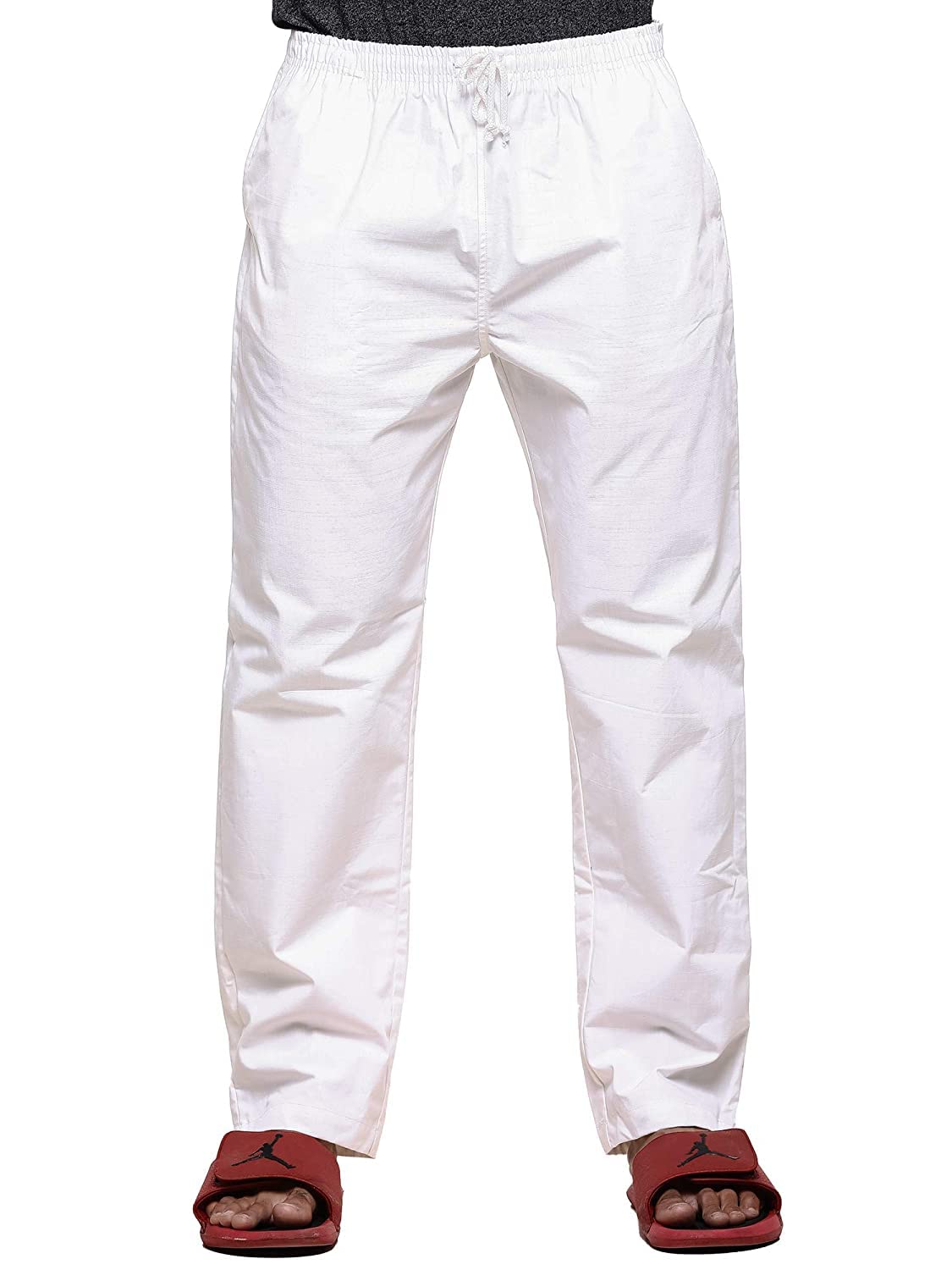 Mens Cotton Linen Tall Fit Pyjama (White)