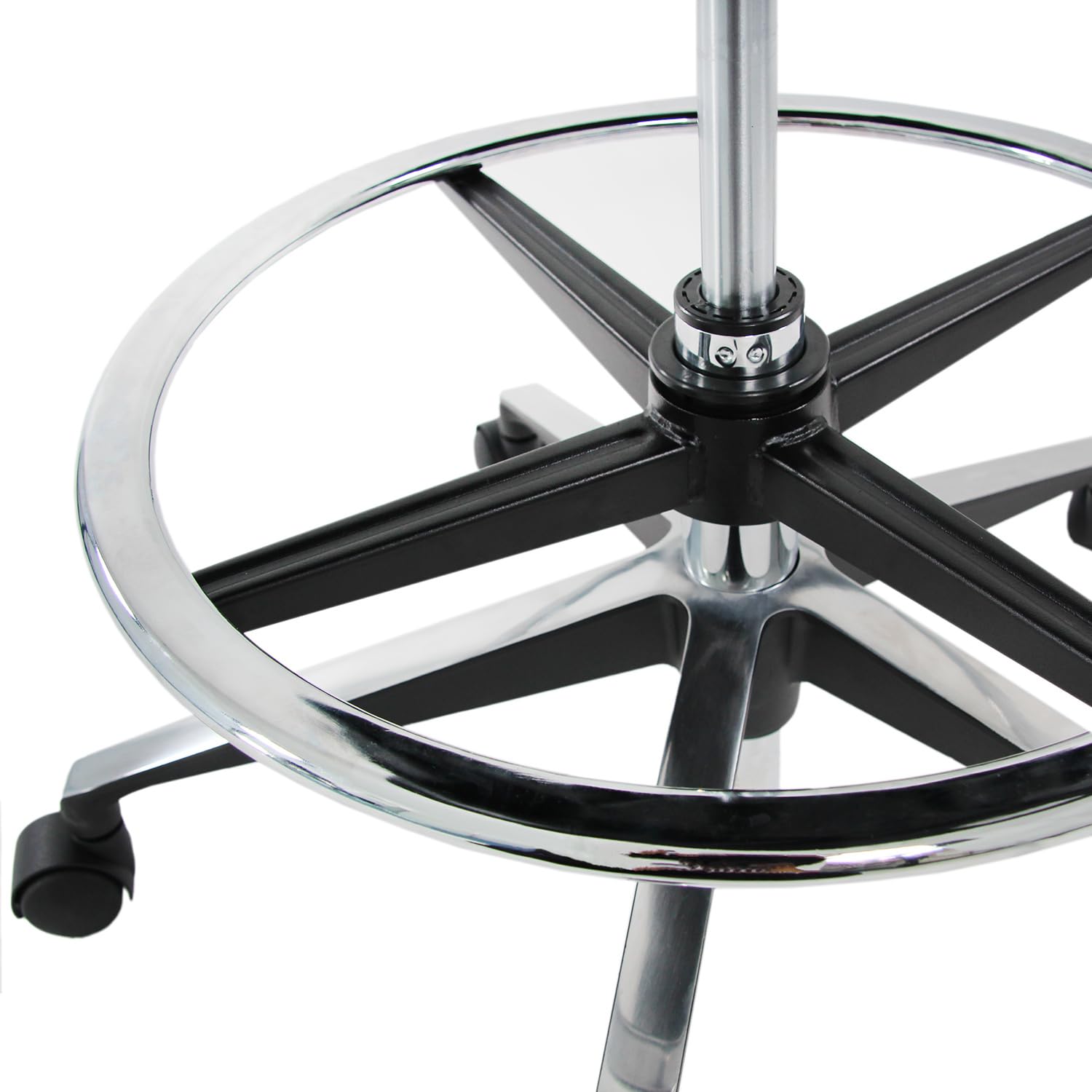 hjh OFFICE Counterstuhl Ergo LINE II Work Stoff Schwarz Arbeitsstuhl mit Fußring, höhenverstellbar