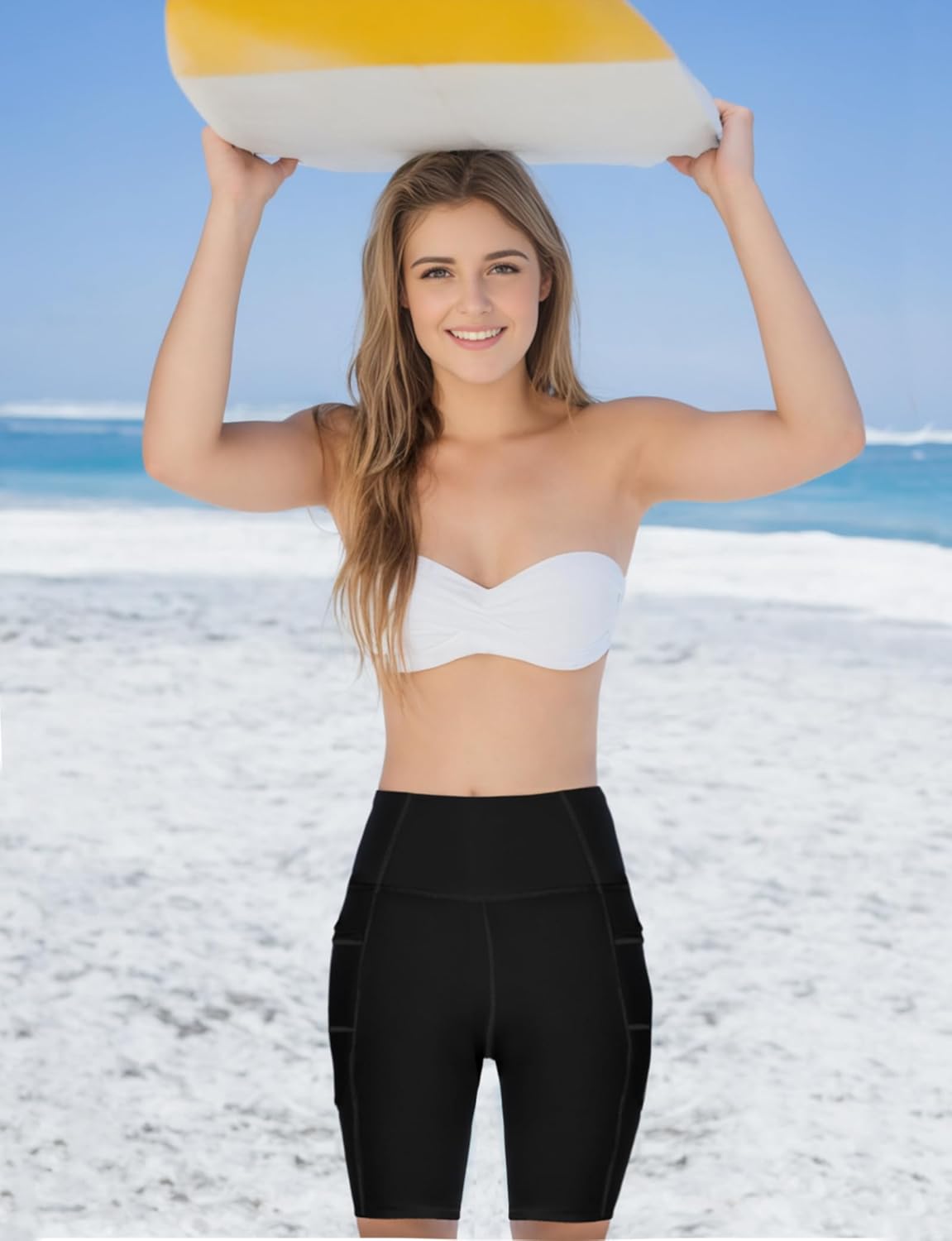 Buauty Women's 3''/7''/9''12 Swim Shorts High-Waisted Board Shorts with Pockets UPF50+ Quick Dry Beach Swimsuit Shorts - Image 3