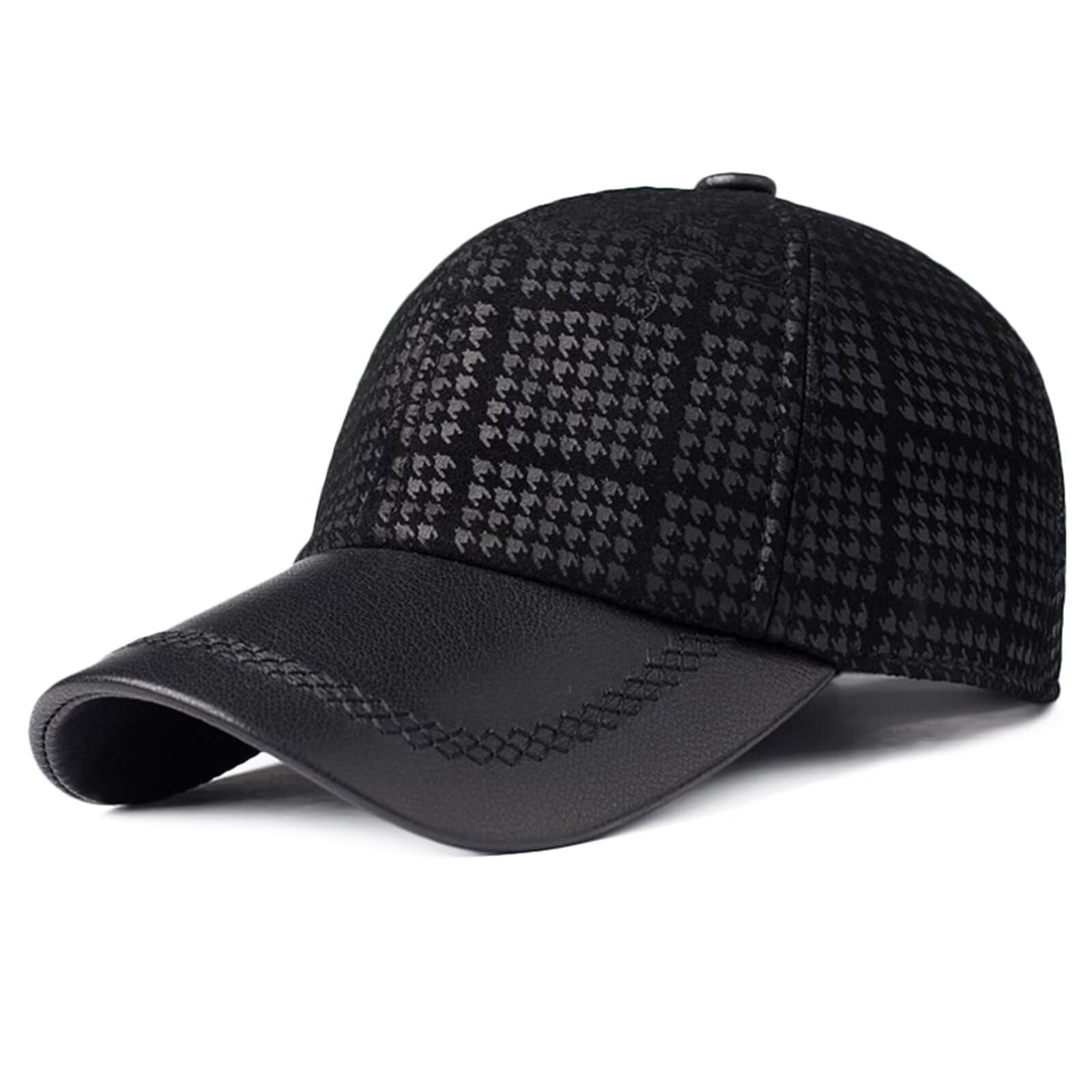 Gorra de Béisbol Hombre Mujer,Gorra de béisbol clásica Ajustable de Cuero Unisex