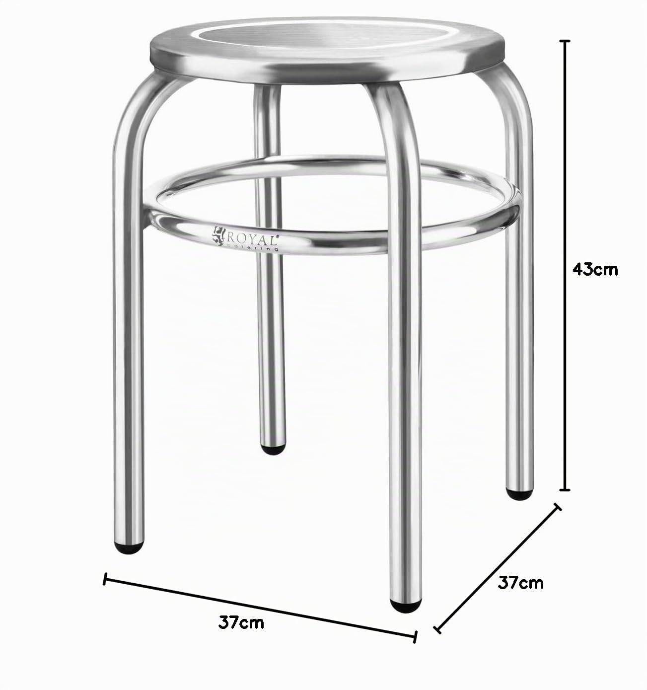 Royal Catering Tabouret INOX RCEH-40 (INOX, 29 cm de diamètre, hygiénique et Moderne, 1,6 kg, 43x37cm)