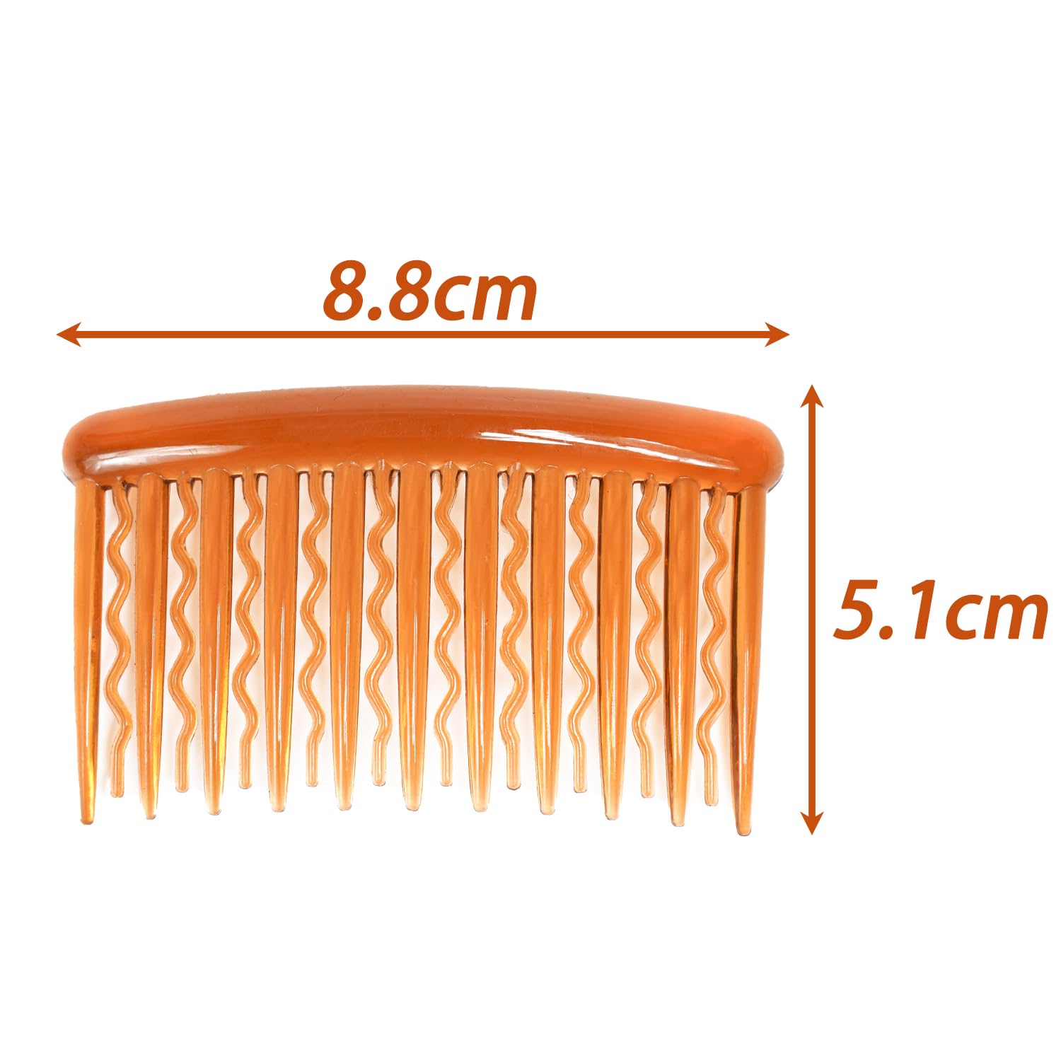 MinoCino Amber Twist Hair Combs for Women French Side Combs with Strong Grip for All Hair Type Lightweight Non-Slip Hair Clips for Daily Use Work - Image 2