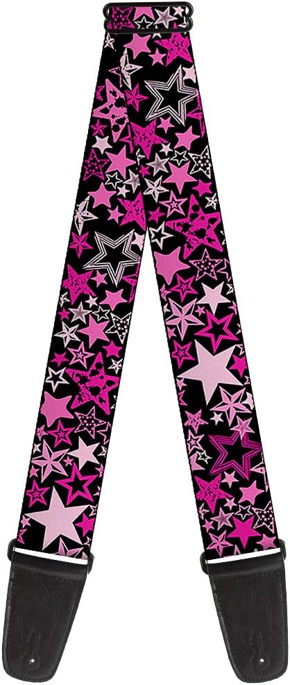 Buckle-Down Guitar Strap - Stargazer Black/Pink - 2" Wide - 29-54" Length