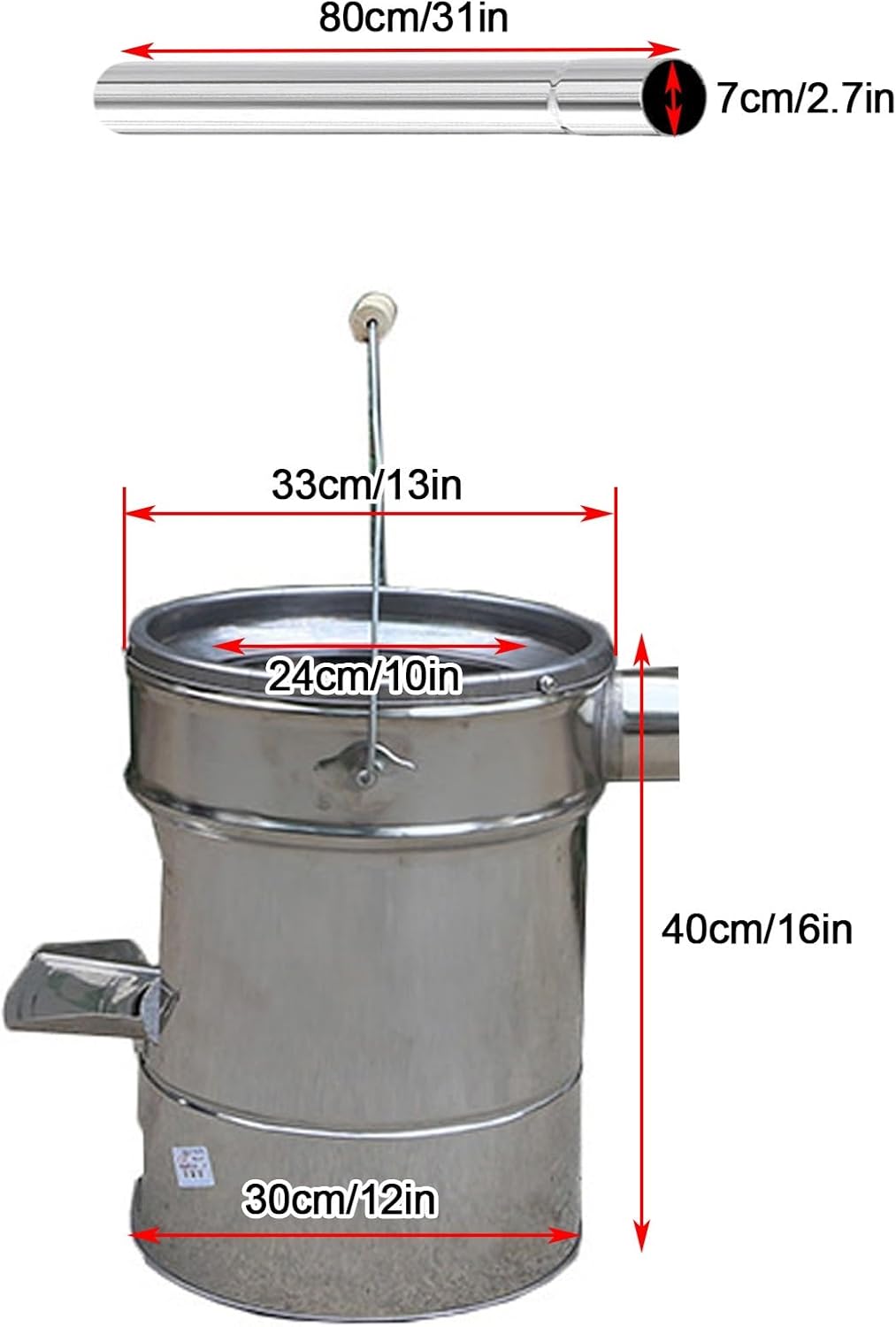 キャンプ薪ストーブ 410ステンレススチール製薪ストーブ バーベキュー キャンプ 暖房用 炉対応 付属品付き 煙突 キャンプ 薪 ス