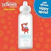 Dr. Brown's Milestones Narrow Sippy Bottle, Pico Suave 100% Silicona, 8oz/250mL, 6m+, Zorro y León, Paquete de 2 2