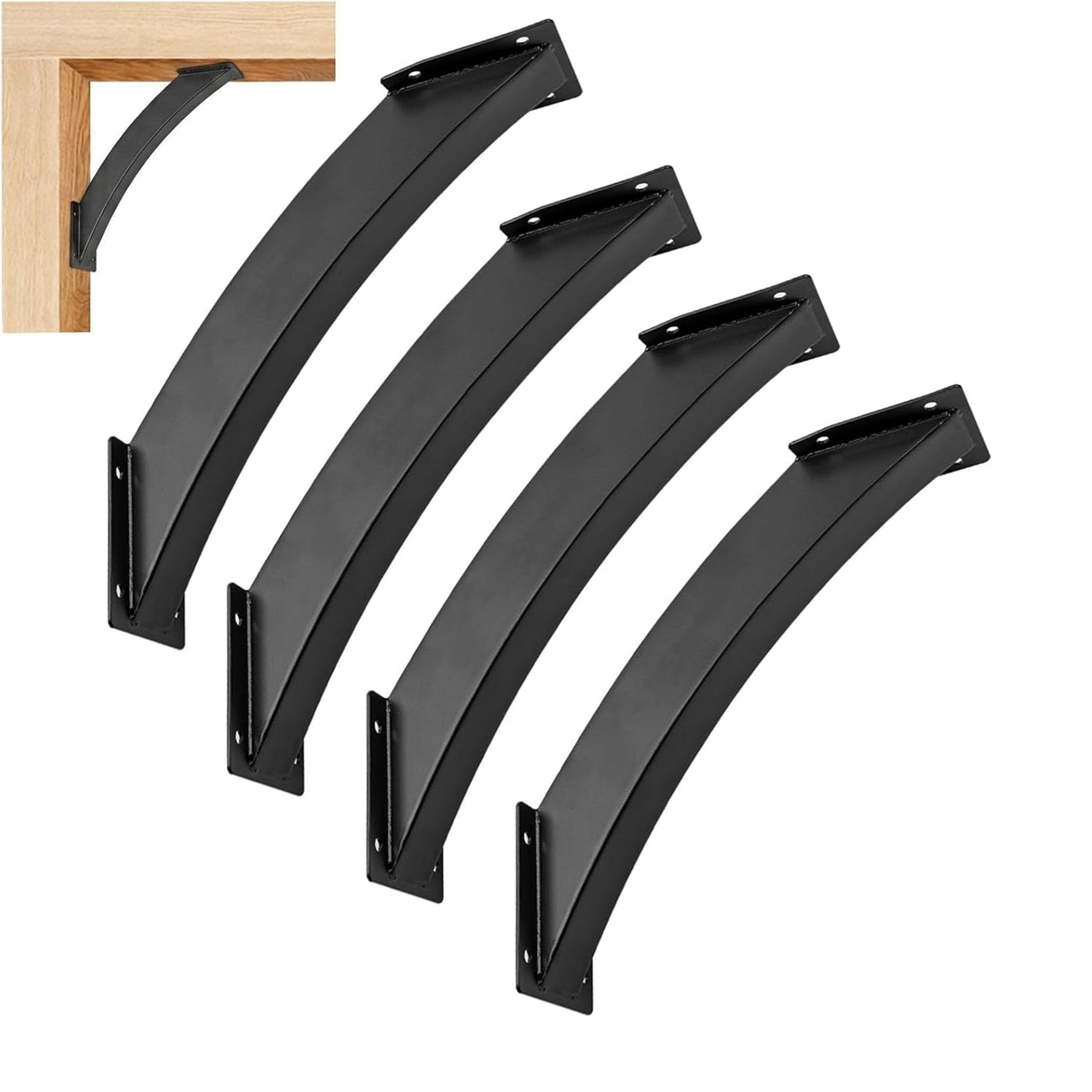 LQSYBHD 4 Pcs Heavy Duty Roof Riser Brackets Kit 45 Degree Angle Support Brackets Black Metal Roof Riser Beam Bracket for Roof Pergola Gazebo Patio Cover Corner Bracket
