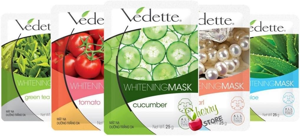 3 Pack Vedette Nourishing Whitening Moisturizing Anti Aging Facial Mask Sheet Skin Care 15 Pack