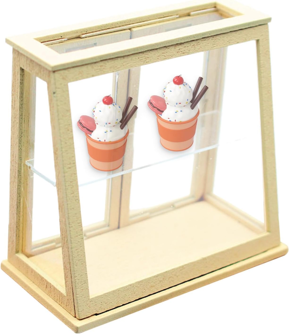 Miniature Bakery Case - Pretend Miniature Doll House, Cake Stand Display Cabinet | Cake Bread Stand Display Cabinet, Food Display Cabinet Model For Doll House Store Scene Decoration