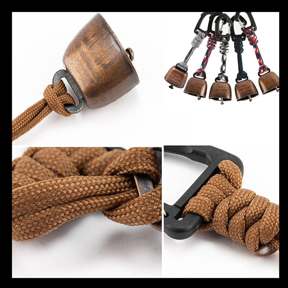Set di campane anti-orso, campane per orso, per escursioni, anti perdite, campane d'orso, fischietto di sicurezza per campeggio, escursioni, attività all'aperto, 5 pezzi