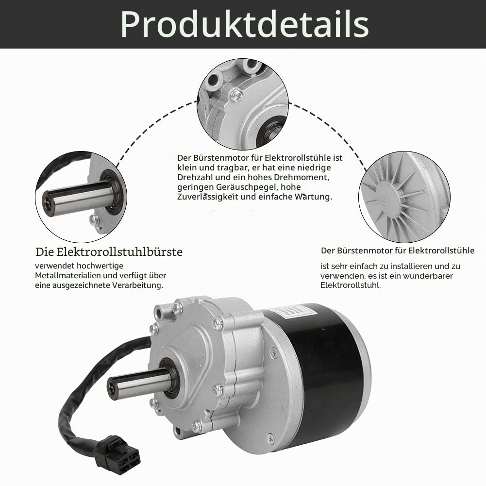 V GEBY Bürstenmotor mit Drehmoment, 75 r/min, 24 V, 250 W, für elektrische Rollstühle